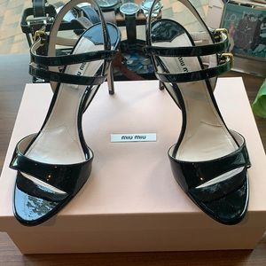 Miu Miu patent leather strappy heels